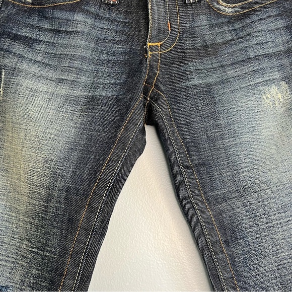 Plastic by Gly Bootcut Y2K Distressed Jeans Western Sz 27 Low Rise Snap Pocket - Picture 8 of 16
